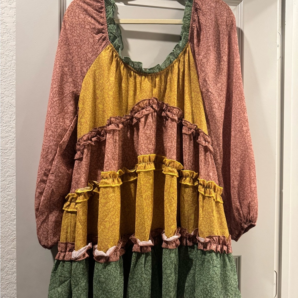 Bohemian Multicolor Tiered Dress